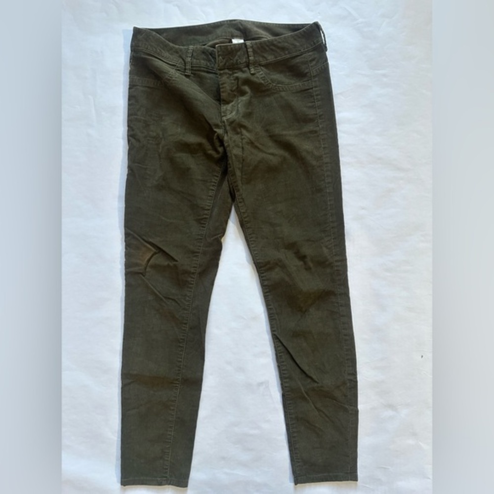 London Jean Corduroy Olive Green Skinny Pants